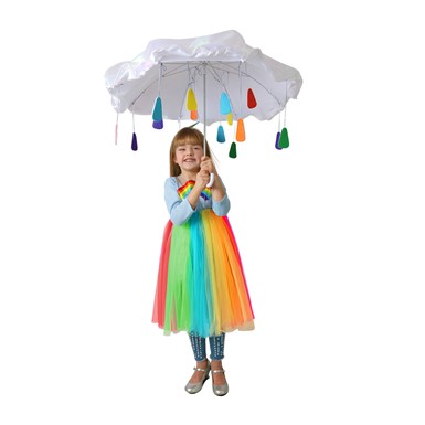 Girls Rainbow Raincloud Child Halloween Costume