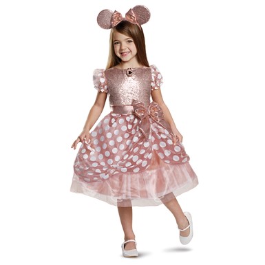 Girls Rose Gold Minnie Mouse Costume
