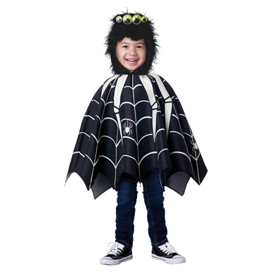 Glow In The Dark Spider Poncho Toddler Halloween Costume