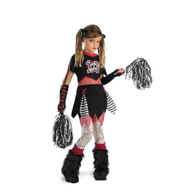 Gothic Cheerleader Girls Child Halloween Costume