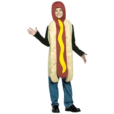Hot Dog Frankfurter Sausage Teen kids siz 13-16 Costume
