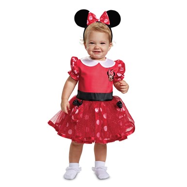 Infant Girls Red Minnie Mouse Dress Halloween Costume