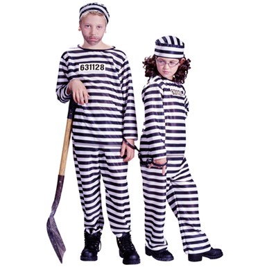 Kids Jailbird Inmate Convict Halloween Costume