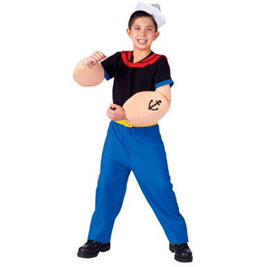 Kids Popeye Cartoon Sailor Halloween Costumes