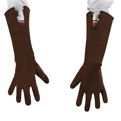 Kids Super Hero Retro Brown Gloves For Costume