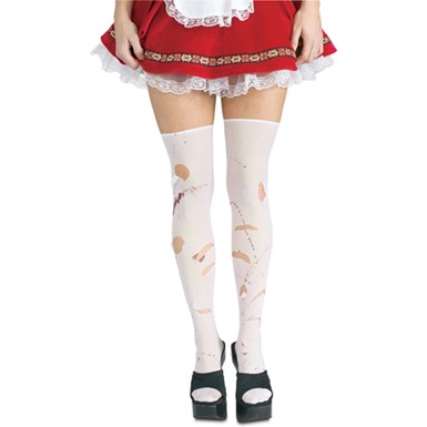 Malice in Wonderland Ripped Tights Stockings with Blood