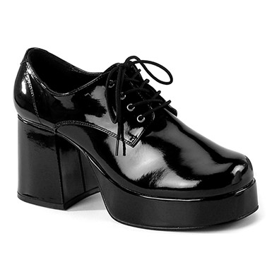 Mens Black Jazz Platform 3 ½" Heel Disco Shoes