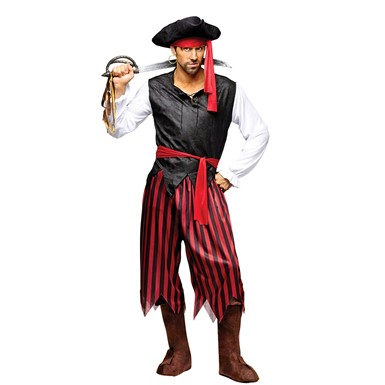 Mens Caribbean Pirate Halloween Costume Size Standard