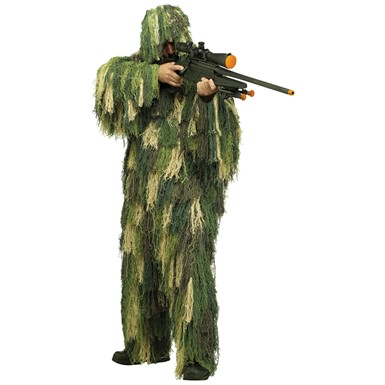Mens Ghillie Suit Camouflage Costume size Standard