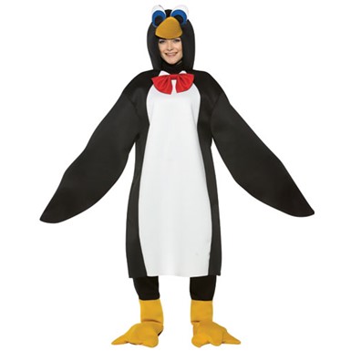 Penguin with Red Bow Tie Adult Halloween Costume
