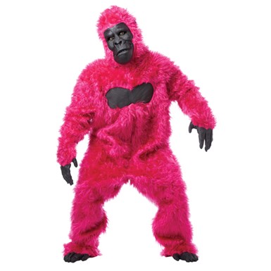 Pink Gorilla Suit Ape Adult Halloween Costume
