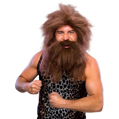Prehistoric Caveman Beard and Wig Set Halloween Costume