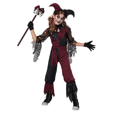Psycho Jester Clown Child Scary Halloween Costume