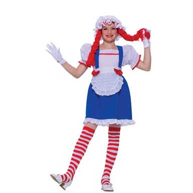 Raggedy Ann Rag Doll Girl Kids Halloween Costume