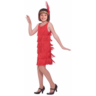 Red Girls Flapper Halloween Costume