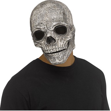White Skull Moving Mouth Horror Adult Mask