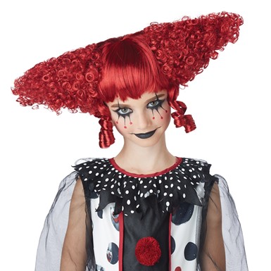 Womens Creepy Clown Gothic Red Wig