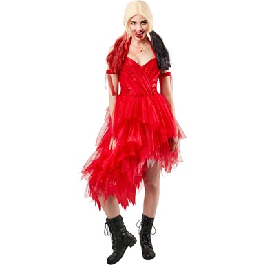 Womens Harley Quinn Red Dress The Suicide Squad Costume