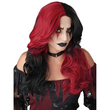 Womens Jester Adult Harley Quinn Halloween Wig
