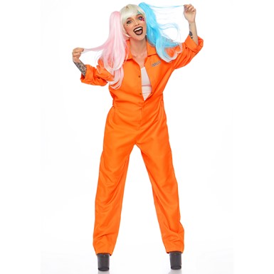 Womens Orange Prison Jumpsuit Costume size 4-12