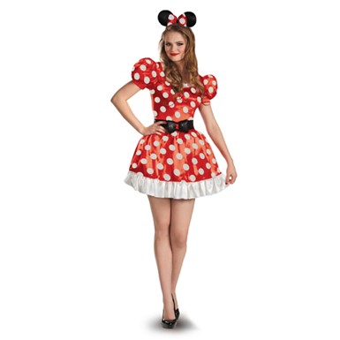 Womens Red Minnie Mouse Classic Halloween Costume