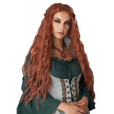Womens Renaissance Maiden Adult Medieval Halloween Wig