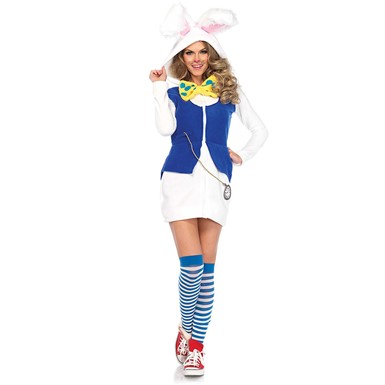 Womens Sexy Cozy White Rabbit Halloween Costume