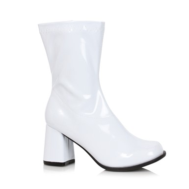 Womens Ziggy Stardust White Patent Costume Boots