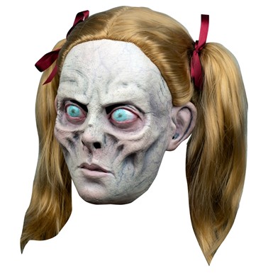 Zombie Girl Pigtails Adult Halloween Costume Mask